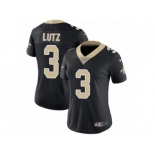 Women's Nike New Orleans Saints #3 Will Lutz Vapor Untouchable Limited Black Team Color NFL Jersey