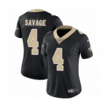 Women's Nike New Orleans Saints #4 Tom Savage Black Team Color Vapor Untouchable Limited Player NFL Jersey