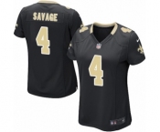 Women's Nike New Orleans Saints #4 Tom Savage Game Black Team Color NFL Jersey