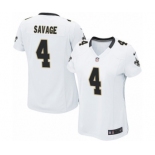 Women's Nike New Orleans Saints #4 Tom Savage Game White NFL Jersey