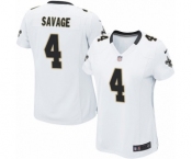 Women's Nike New Orleans Saints #4 Tom Savage Game White NFL Jersey