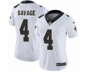 Women's Nike New Orleans Saints #4 Tom Savage White Vapor Untouchable Limited Player NFL Jersey