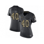 Women's Nike New Orleans Saints #40 Delvin Breaux Limited Black 2016 Salute to Service NFL Jersey