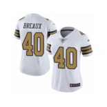 Women's Nike New Orleans Saints #40 Delvin Breaux Limited White Rush NFL Jersey