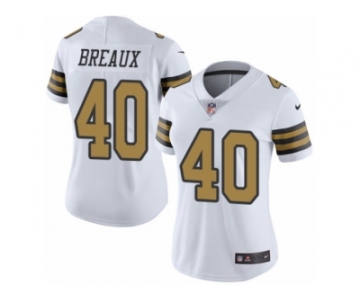 Women's Nike New Orleans Saints #40 Delvin Breaux Limited White Rush NFL Jersey