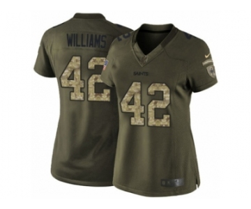 Women's Nike New Orleans Saints #42 Marcus Williams Limited Green Salute to Service NFL Jersey