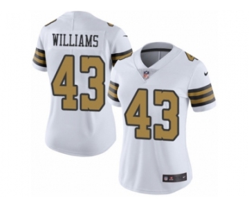 Women's Nike New Orleans Saints #43 Marcus Williams Limited White Rush NFL Jersey