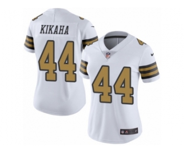 Women's Nike New Orleans Saints #44 Hau'oli Kikaha Limited White Rush NFL Jersey