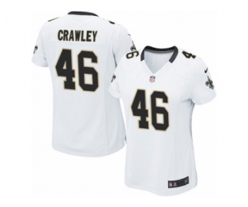 Women's Nike New Orleans Saints #46 Ken Crawley Limited White NFL Jersey