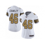 Women's Nike New Orleans Saints #46 Ken Crawley Limited White Rush NFL Jersey