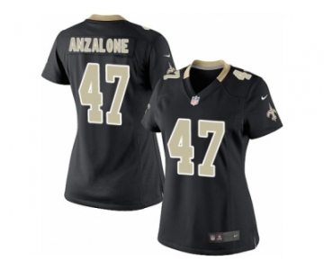 Women's Nike New Orleans Saints #47 Alex Anzalone Limited Black Team Color NFL Jersey