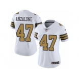 Women's Nike New Orleans Saints #47 Alex Anzalone Limited White Rush NFL Jersey