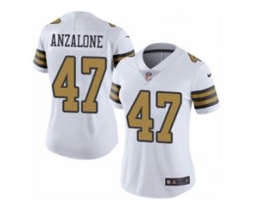 Women's Nike New Orleans Saints #47 Alex Anzalone Limited White Rush NFL Jersey