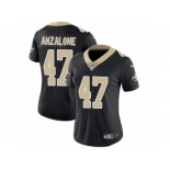 Women's Nike New Orleans Saints #47 Alex Anzalone Vapor Untouchable Limited Black Team Color NFL Jersey