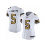 Women's Nike New Orleans Saints #5 Kai Forbath Limited White Rush NFL Jersey