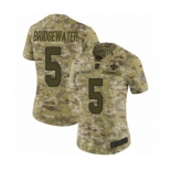 Women's Nike New Orleans Saints #5 Teddy Bridgewater Limited Camo 2018 Salute to Service NFL Jersey