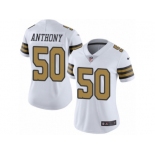 Women's Nike New Orleans Saints #50 Stephone Anthony Limited White Rush NFL Jersey