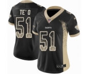 Women's Nike New Orleans Saints #51 Manti Te'o Limited Black Rush Drift Fashion NFL Jersey