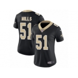 Women's Nike New Orleans Saints #51 Sam Mills Vapor Untouchable Limited Black Team Color NFL Jersey