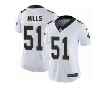 Women's Nike New Orleans Saints #51 Sam Mills Vapor Untouchable Limited White NFL Jersey