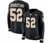 Women's Nike New Orleans Saints #52 Craig Robertson Limited Black Therma Long Sleeve NFL Jersey