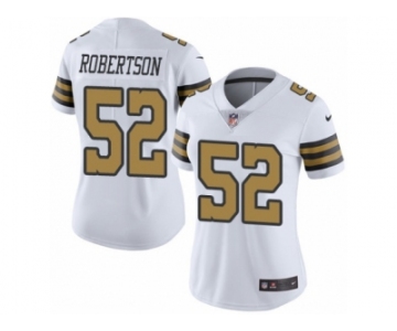 Women's Nike New Orleans Saints #52 Craig Robertson Limited White Rush NFL Jersey