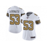 Women's Nike New Orleans Saints #53 James Laurinaitis Limited White Rush NFL Jersey