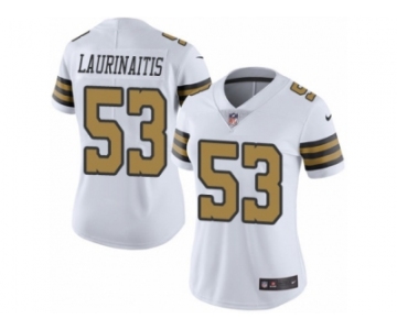 Women's Nike New Orleans Saints #53 James Laurinaitis Limited White Rush NFL Jersey