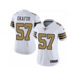 Women's Nike New Orleans Saints #57 Alex Okafor Limited White Rush NFL Jersey