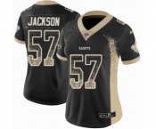 Women's Nike New Orleans Saints #57 Rickey Jackson Limited Black Rush Drift Fashion NFL Jersey