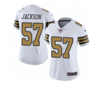 Women's Nike New Orleans Saints #57 Rickey Jackson Limited White Rush NFL Jersey