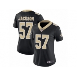 Women's Nike New Orleans Saints #57 Rickey Jackson Vapor Untouchable Limited Black Team Color NFL Jersey