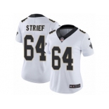 Women's Nike New Orleans Saints #64 Zach Strief Vapor Untouchable Limited White NFL Jersey