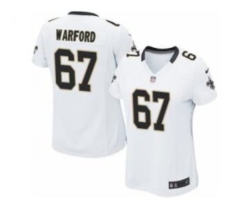 Women's Nike New Orleans Saints #67 Larry Warford Limited White NFL Jersey