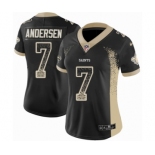 Women's Nike New Orleans Saints #7 Morten Andersen Limited Black Rush Drift Fashion NFL Jersey