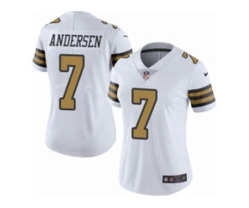 Women's Nike New Orleans Saints #7 Morten Andersen Limited White Rush NFL Jersey