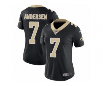 Women's Nike New Orleans Saints #7 Morten Andersen Vapor Untouchable Limited Black Team Color NFL Jersey