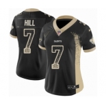 Women's Nike New Orleans Saints #7 Taysom Hill Limited Black Rush Drift Fashion NFL Jersey