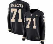 Women's Nike New Orleans Saints #71 Ryan Ramczyk Limited Black Therma Long Sleeve NFL Jersey