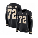 Women's Nike New Orleans Saints #72 Terron Armstead Limited Black Therma Long Sleeve NFL Jersey