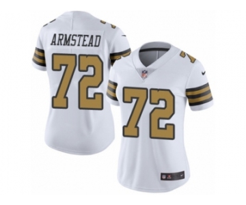 Women's Nike New Orleans Saints #72 Terron Armstead Limited White Rush NFL Jersey