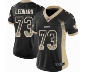 Women's Nike New Orleans Saints #73 Rick Leonard Limited Black Rush Drift Fashion NFL Jersey