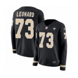 Women's Nike New Orleans Saints #73 Rick Leonard Limited Black Therma Long Sleeve NFL Jersey