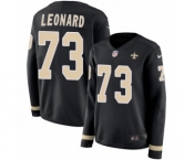 Women's Nike New Orleans Saints #73 Rick Leonard Limited Black Therma Long Sleeve NFL Jersey