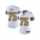 Women's Nike New Orleans Saints #75 Andrus Peat Limited White Rush NFL Jersey