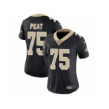 Women's Nike New Orleans Saints #75 Andrus Peat Vapor Untouchable Limited Black Team Color NFL Jersey