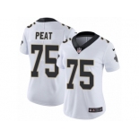 Women's Nike New Orleans Saints #75 Andrus Peat Vapor Untouchable Limited White NFL Jersey