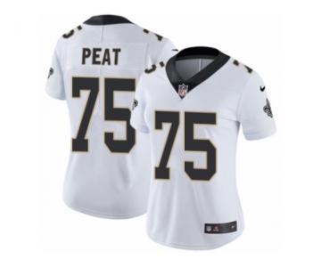 Women's Nike New Orleans Saints #75 Andrus Peat Vapor Untouchable Limited White NFL Jersey