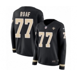 Women's Nike New Orleans Saints #77 Willie Roaf Limited Black Therma Long Sleeve NFL Jersey