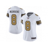 Women's Nike New Orleans Saints #8 Archie Manning Limited White Rush NFL Jersey